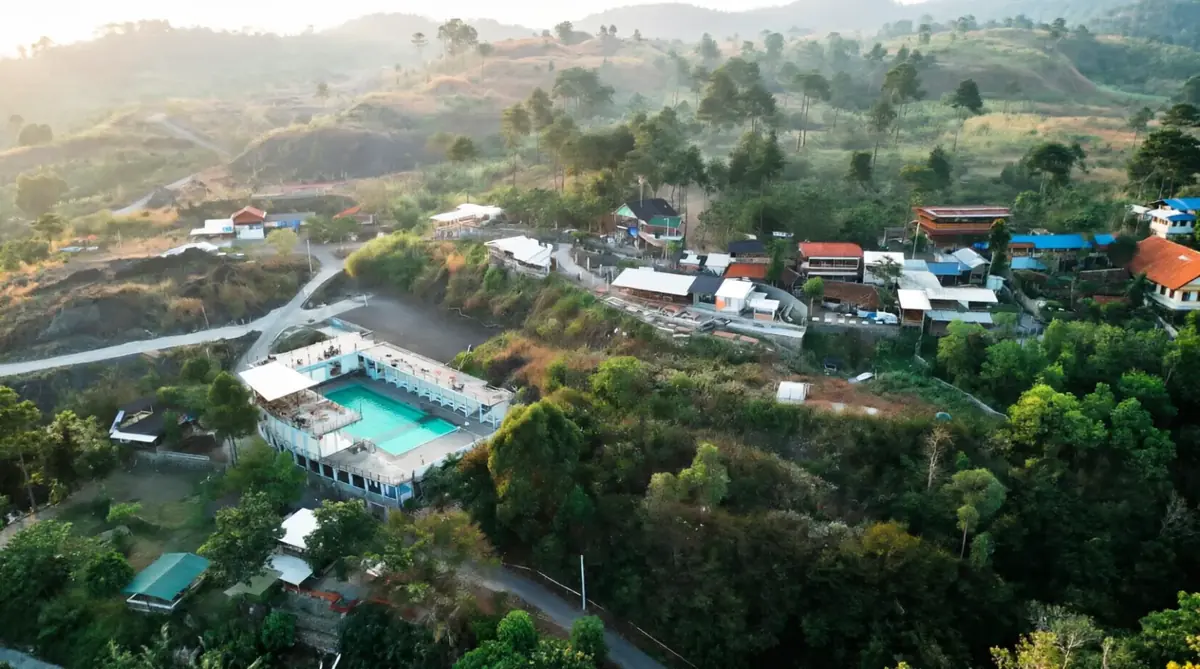 Pemandangan kota Garut dari udara di sekitar Tegal Malaka